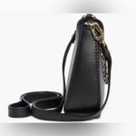 Small HOBO Black Leather Shoulder Bag with Gold Chain Photo 1