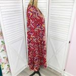 LuLaRoe  Sarah Cardigan Duster Aztec Geometric Print Red Small Photo 2