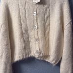 Free People Cropped Creme Cardi NWT Photo 3
