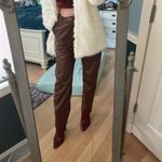 ANINE BING  Brown Faux Leather Pants MEDIUM Tapered Trouser Office Designer $349 Photo 6