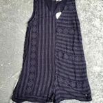 Roxy  Black Sleeveless Embroidered Romper Photo 0