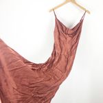 VICI Yana Brown Satin Maxi Slip Dress Small Wedding Cocktail Minimalist Photo 10