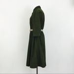 Vintage Brushed Velour Midi Dress | Size M Green Size M Photo 4