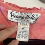 Vintage Victoria Holley Pink and Orange Plaid Maxi Dress Ruffle Trim Size 4P Photo 6