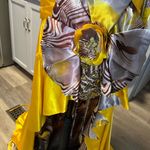 Yellow and Brown Strapless Dress Size 4 Photo 3