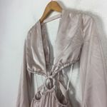 Hello Molly NWT  Fashion Girlie Satin Cut Out Maxi Dress Champagne Size 2 Cocktail Photo 7
