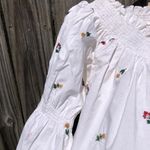 ZARA  White Floral Embroidered Cotton L/S Top M Photo 1