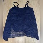 Navy Blue Crochet Tank top swimwear swimsuit Size XL Photo 0