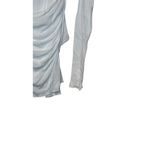 ZARA Women Top Semi Sheer Layered Boatneck Long Sleeve White Cotton Small NWT Photo 9