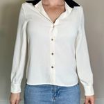 ZARA  Contrast Collar Crepe Shirt Size XS Photo 1