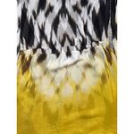 LEIFSDOTTIR Anthropologie Silk Cold Shoulder Midi Dress Ikat Yellow Black Size 8 Photo 5