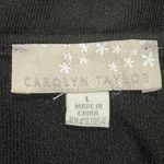 Carolyn Taylor  Black Open Front Cardigan velvet burnout sleeves sz L basic Photo 3