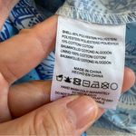 Stellah Blue White Floral Scallop Trim Mink Dress Bow Tie shoulder Small NWT Photo 6