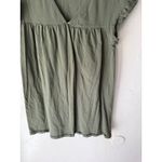 ASOS  Olive Green‎ Oversized Small Top Flutter Ruffle Sleeve V Neck Babydoll Photo 5