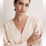 Madewell Waffle-Knit Relaxed V-Neck Top Size X-Small Cute Classic Shirt Photo 0