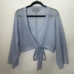 Blue Life  Planet Blue Wrap Cropped Kimono Summer Top Medium Photo 3