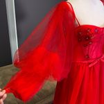 Women’s Red Prom Party Formal Dress With Corset Back and Leg Slit Size 10 NWOT Red Photo 3