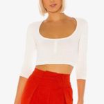 LPA - Rora Sweater Pearl White Ribbed Cropped Classic Preppy Revolve Photo 0