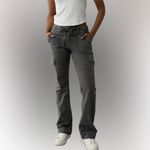 American Eagle Classic Bootcut Gray Drawstring Canvas Cargo Pants 2 Photo 1