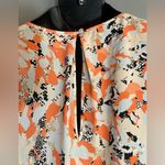 DKNY orange/black floral chiffon sleeveless blouse Photo 1