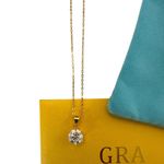 Gold over solid silver Necklace with a 2.0ct Moissanite Pendant Photo 4