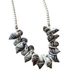 90s Y2K Conch Shell Choker Necklace Brown Photo 0