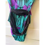 Vtg 70s Rose Marie Reid Swimsuit 10 Retro Pinup Avante Garde Floral USA Made Green Photo 5