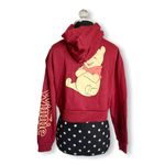 Disney Womens Juniors Hoodie Size XS S Winnie the Pooh Burgundy Cropped Hood Photo 4