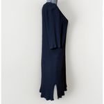 Eileen Fisher Womens L Black Ribbed Tencel Stretch Knit Dress Minimalist Office Photo 3