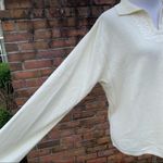 Parisian Vintage Cream  Works Acrylic Embroidered Sweater Y2K 90s Photo 2