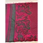 Pink & Black Jacquard Patterned Scarf With Floral & Polka Dot Design 8d Photo 4