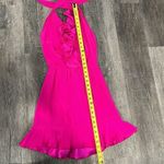 Amanda Uprichard  100% silk hot pink fuscia mini halter dress w/ ruffle - XS Photo 8