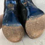 Versace Black Leather Mesh Heels Photo 5