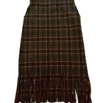 Double RL RRL Fringe Plaid Wool Skirt, Sz 4 Photo 7