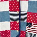 Victoria Jones Womens Vintage 90s Patriotic July 4 Americana Quilted Vest Size L Blue Size L Photo 3