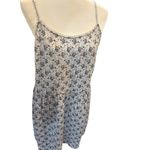 Loft  Floral Print Sleeveless Mini Dress White Blue‎ Casual Summer Sundress Photo 1