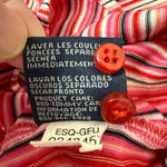 Tommy Hilfiger Luxury Knitwear Red Pink Stripe Button Up Shirt 100% Cotton Sz L Photo 8