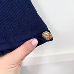 ZARA  Knit Navy Blue Mini Dress with Gold Buttons Size L Photo 7