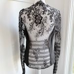 Barbara Bui Silk Lace Sheer Back XS Black Long Sleeve Blouse IT40 Elegant Goth Photo 6