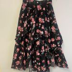 Layered Printed Skirt 100% Cotton Size 10 belt looped wais western Collection Black Photo 1
