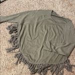 YA Los Angeles Elegant Fringe Women's Poncho in Olive Photo 0