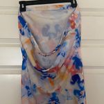 Floral Strapless Dress Blue Size L Photo 4