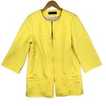 ZARA Yellow Round Neck Full Zip Tailored Coat 3/4 Length Sleeves Size Medium Photo 0