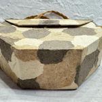 Timmy Woods Vintage Paper Mache Bag Purse Collectible Rare Raffia Shoulder Strap Gray Photo 7