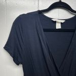 H&M Basics Short Sleeve Cross Over Black Romper Women's Size Small Stretch Photo 5