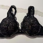 Third Love Black & Nude 30D Lace Contour Plunge Bra Underwire Removable Push Photo 0