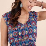 Matilda Jane Splendid Cap Sleeve Blue Floral Short Dress Women's Size Medium Photo 5