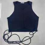 Reformation  Yvie knit Wrap Crop Top in Black Photo 0