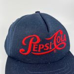 Pepsi Vintage Navy Blue -Cola Red Script Old Logo Embroidered Adjustable Snapback Photo 1