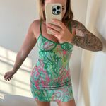 ZARA Green Printed Corset Mini Summer Dress Photo 1